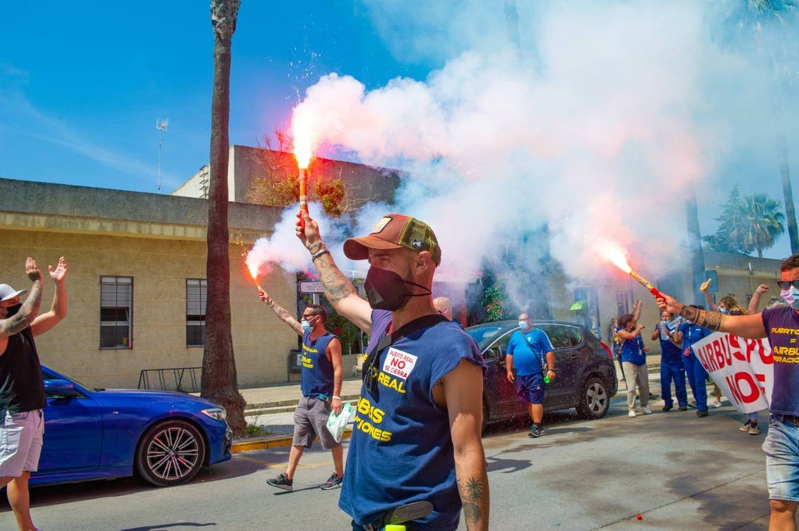 FOTOS: Manifestación de la factoría de Airbus Puerto Real