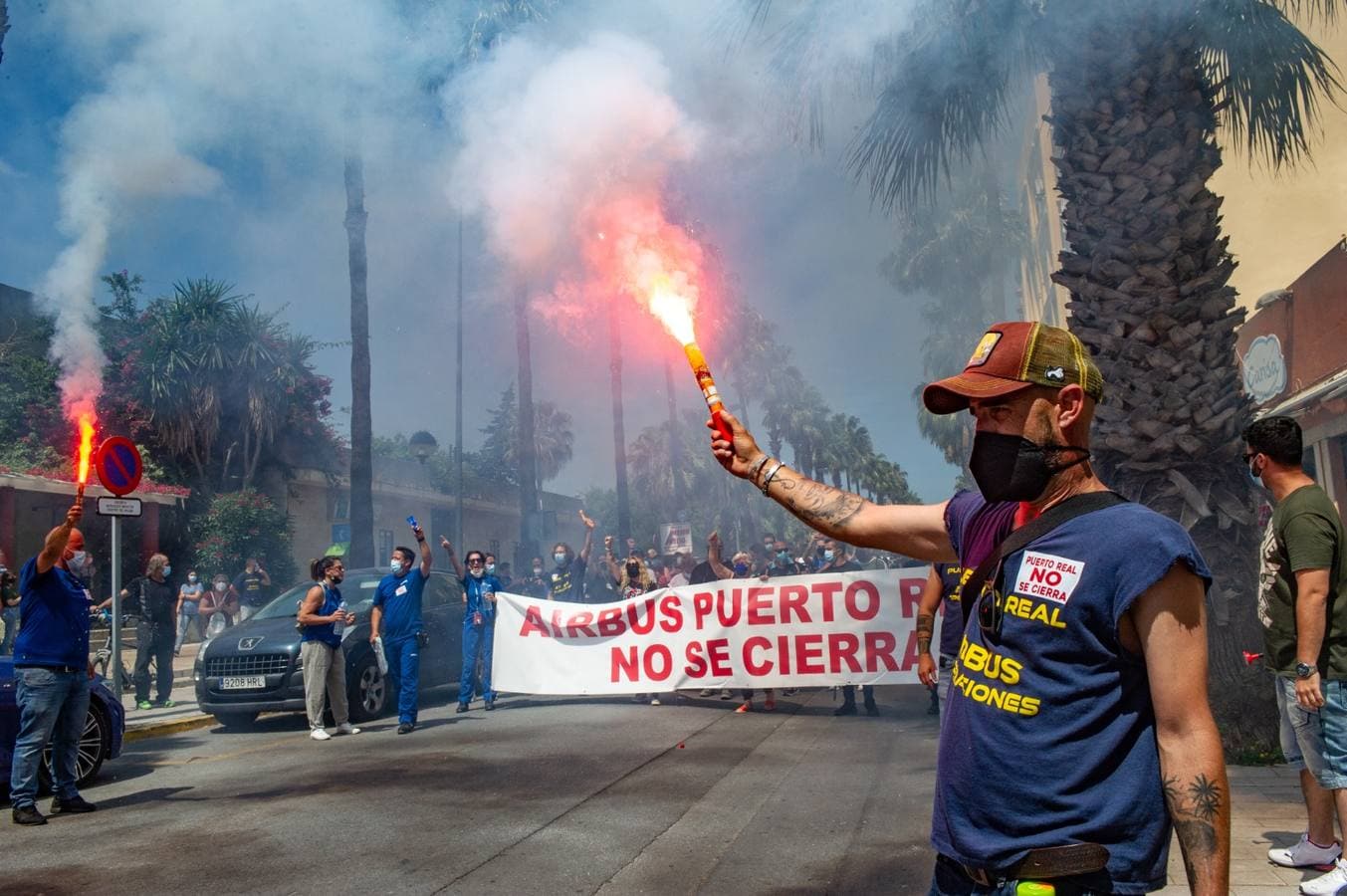 FOTOS: Manifestación de la factoría de Airbus Puerto Real