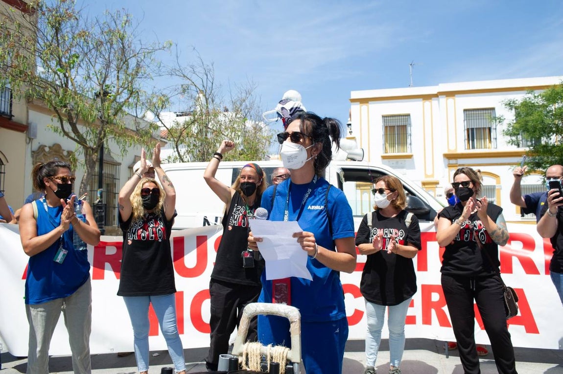 FOTOS: Manifestación de la factoría de Airbus Puerto Real