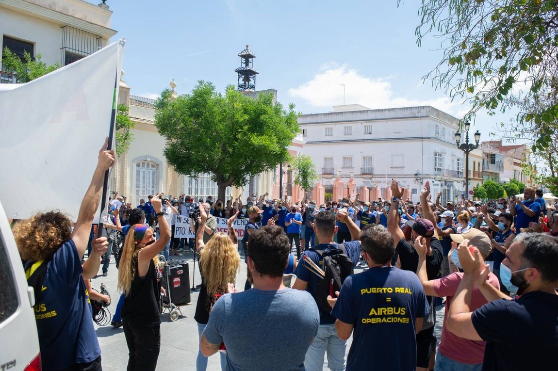 FOTOS: Manifestación de la factoría de Airbus Puerto Real