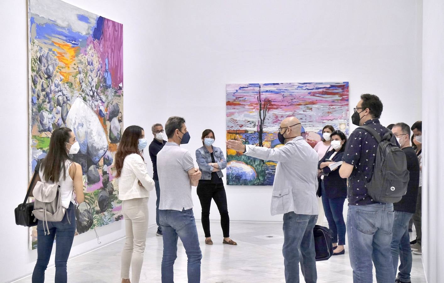 Inauguración de la muestra 'Experimentos con el paisaje' de Abraham Lacalle en el CAAC