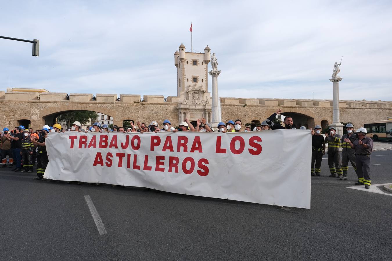 Los trabajadores de Navantia piden carga de trabajo para el astillero gaditano