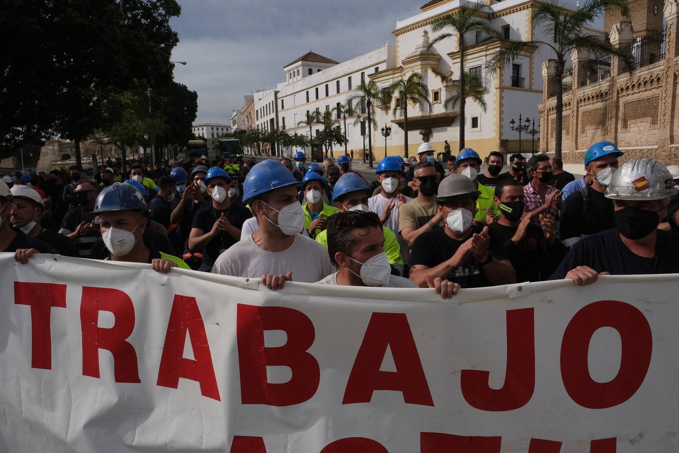 Los trabajadores de Navantia piden carga de trabajo para el astillero gaditano