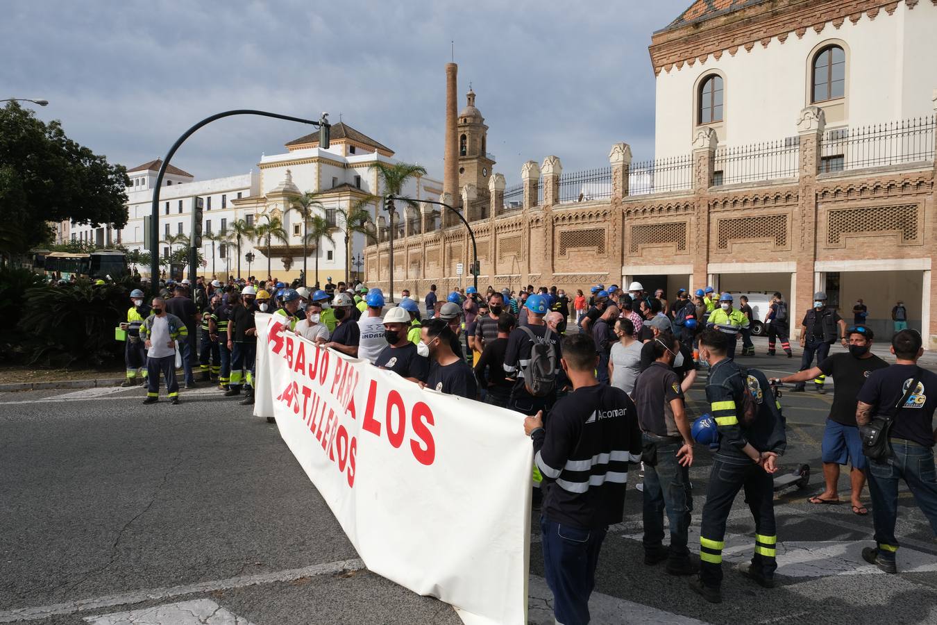 Los trabajadores de Navantia piden carga de trabajo para el astillero gaditano