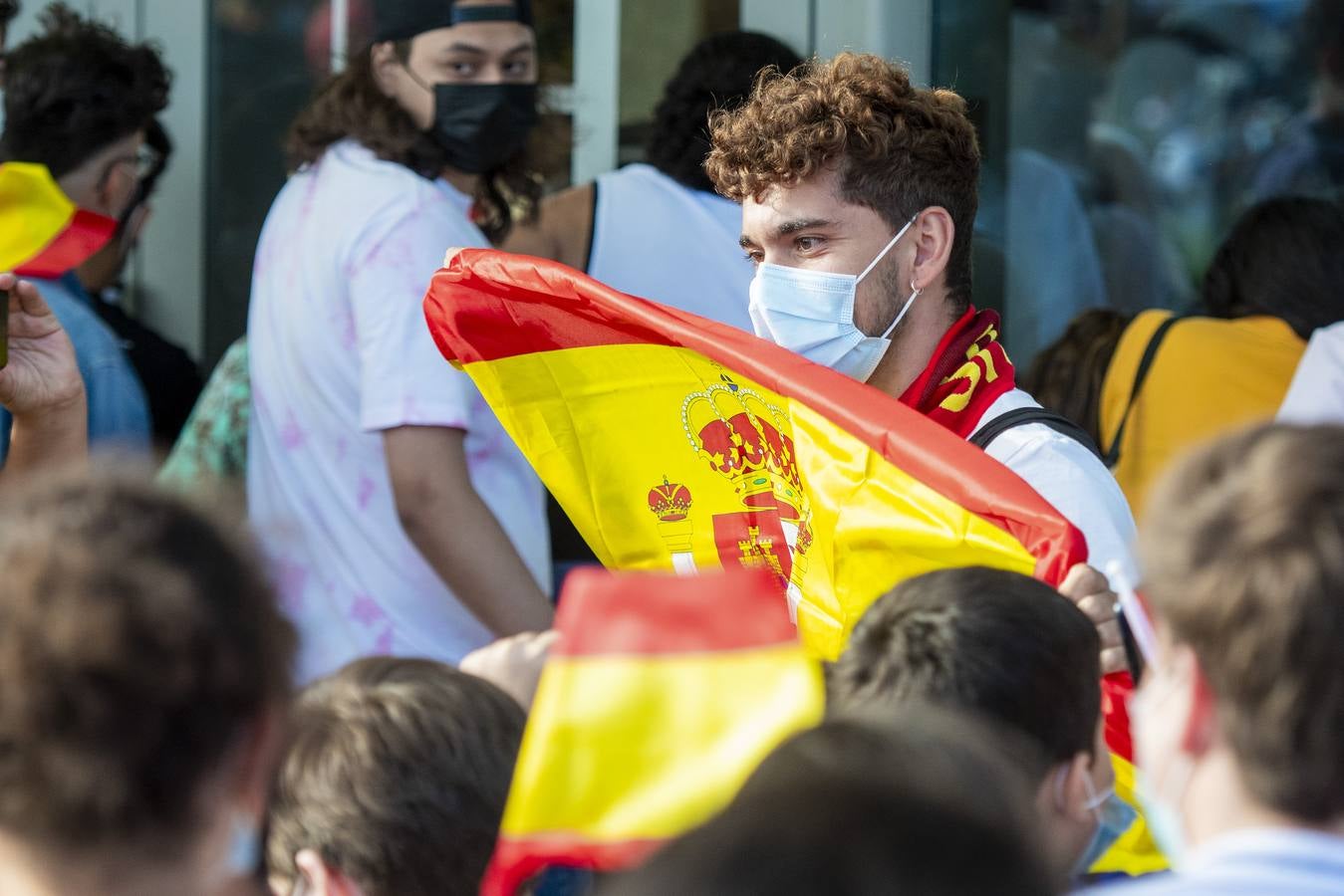 Llegada de la selección española al hotel de concentración en Sevilla