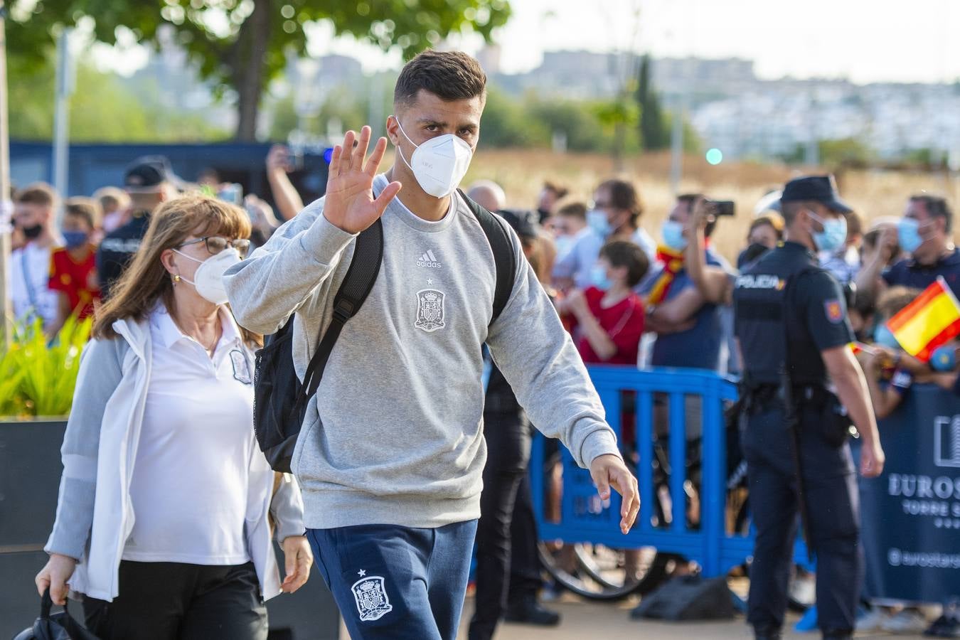 Llegada de la selección española al hotel de concentración en Sevilla