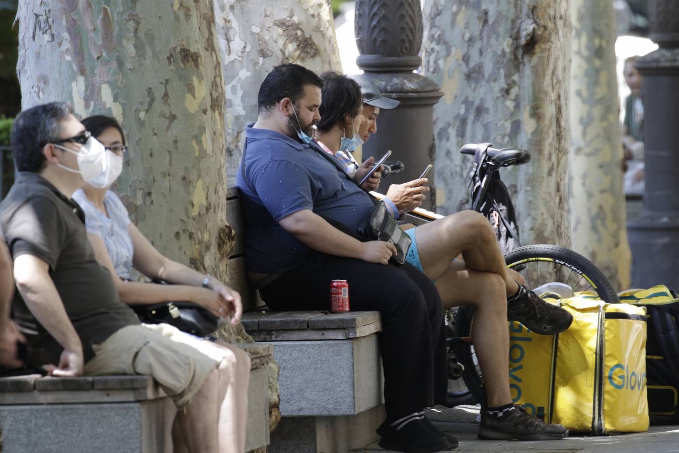 El uso de la mascarilla en el centro de Sevilla ha sido mayoritario este sábado