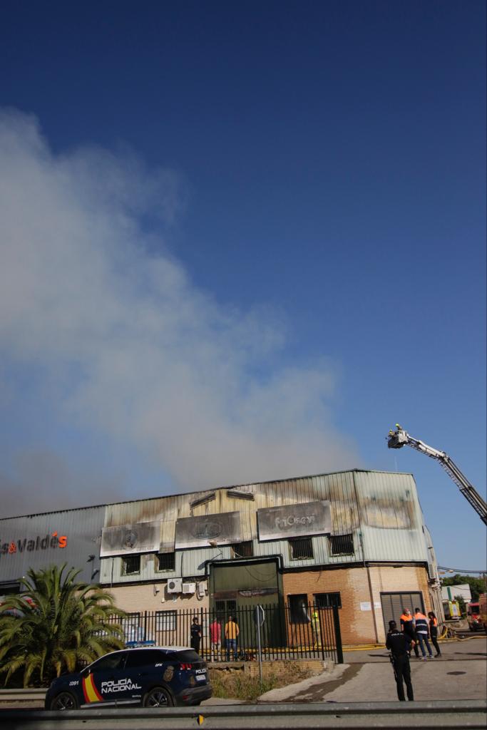 Las espectaculares imágenes del incendio en el polígono industrial Fuente del Rey