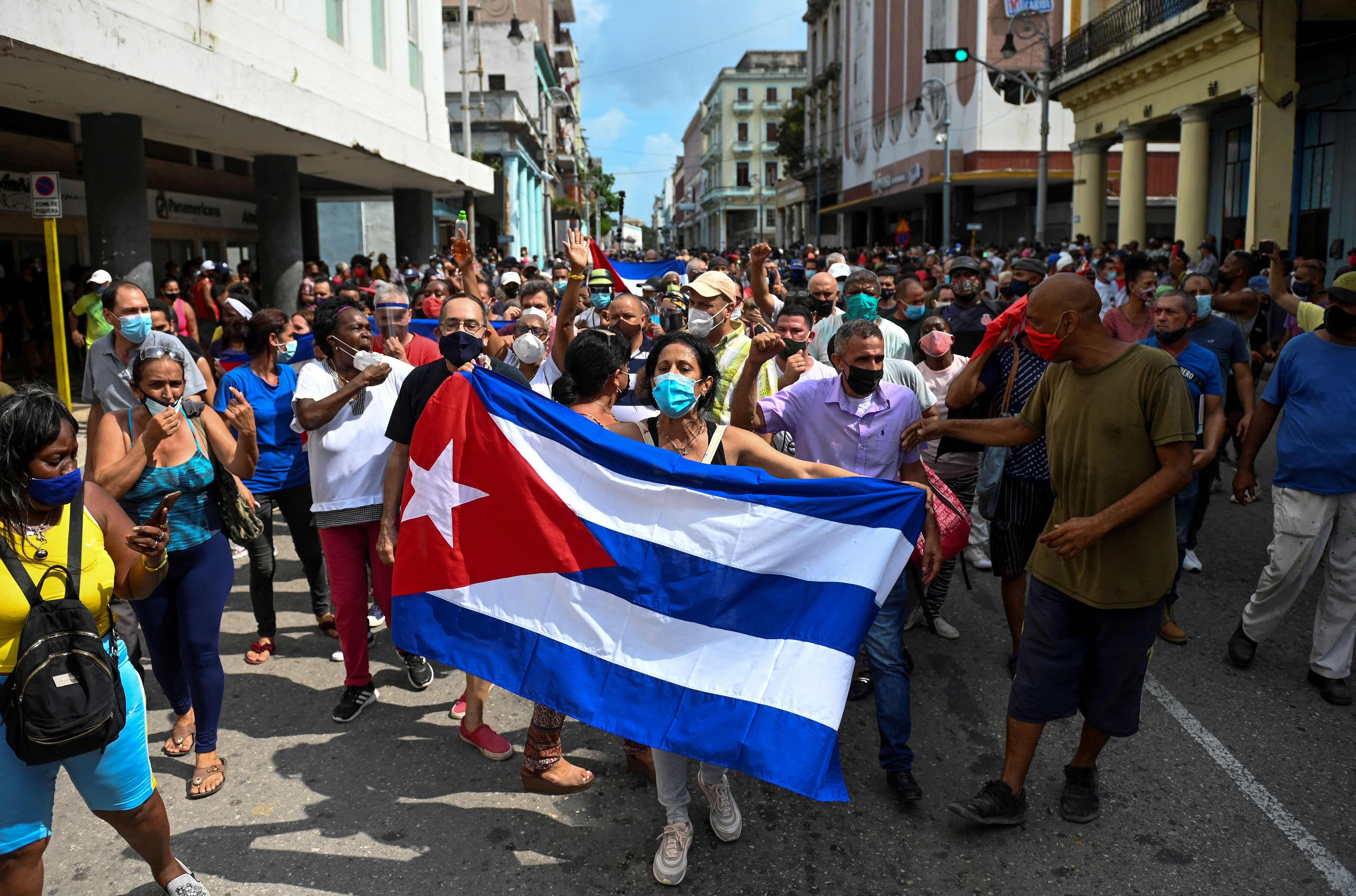 El pueblo cubano toma las calles de La Habana. 