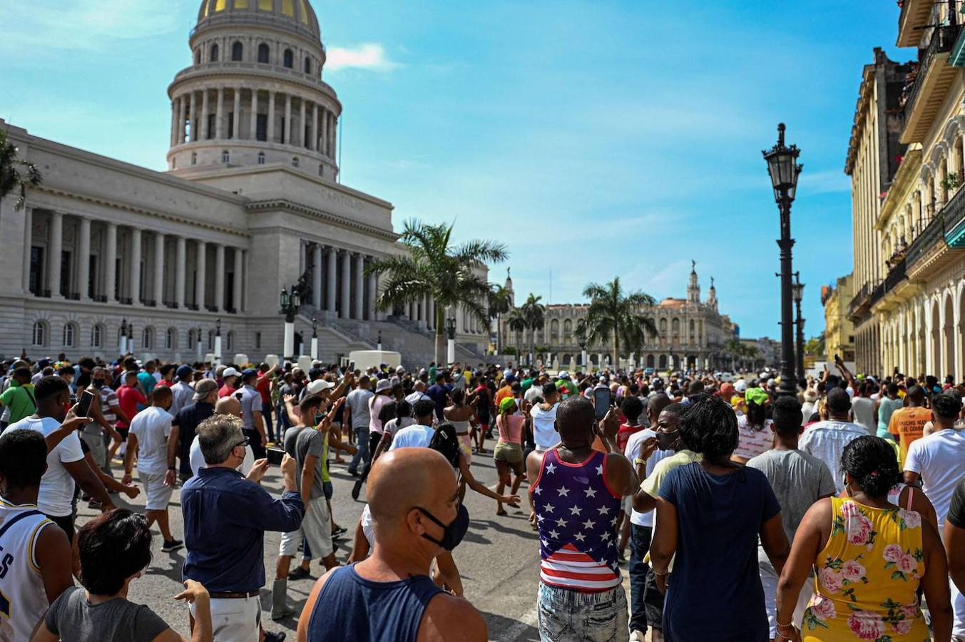 El Capitolio, otro de los centros neurálgicos de las protestas en La Habana. 