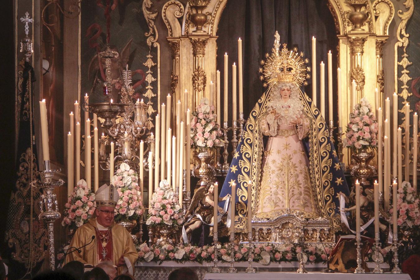 Saiz Meneses durante la función de la Virgen de los Ángeles de los Negritos