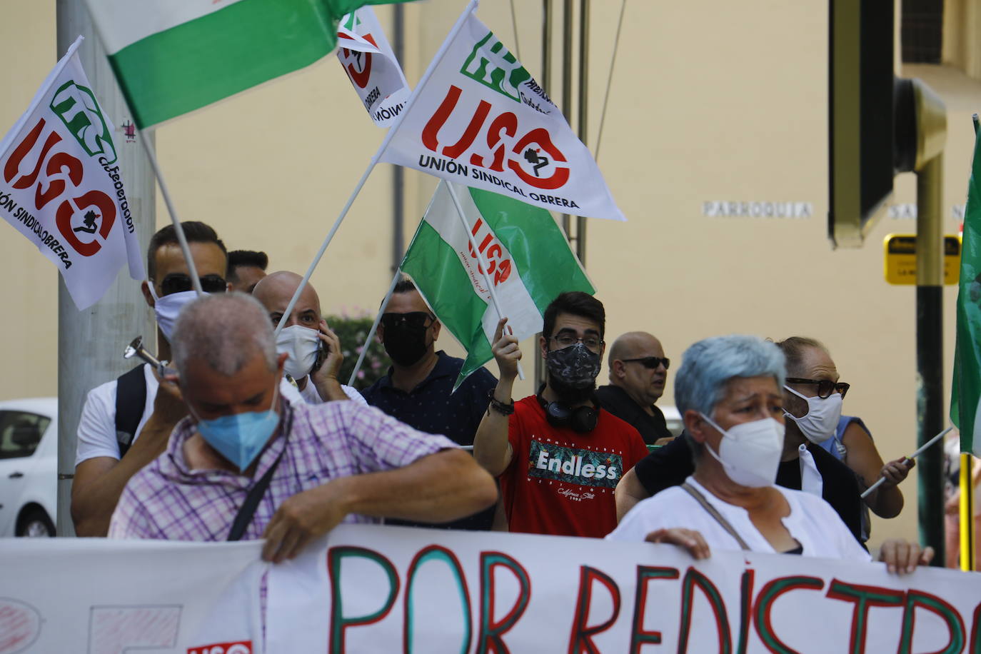 La protesta de los trabajadores de Emergia en Córdoba, en imágenes