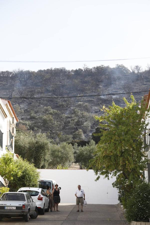 La extinción del incendio forestal de Villaharta, en imágenes