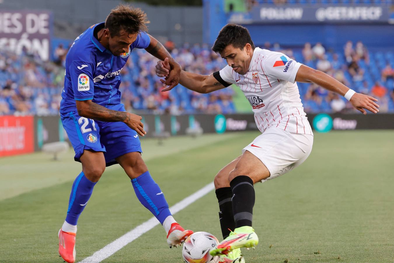 Partido ﻿entre el Getafe y El Sevilla disputado en el Coliseum Alfonso Pérez