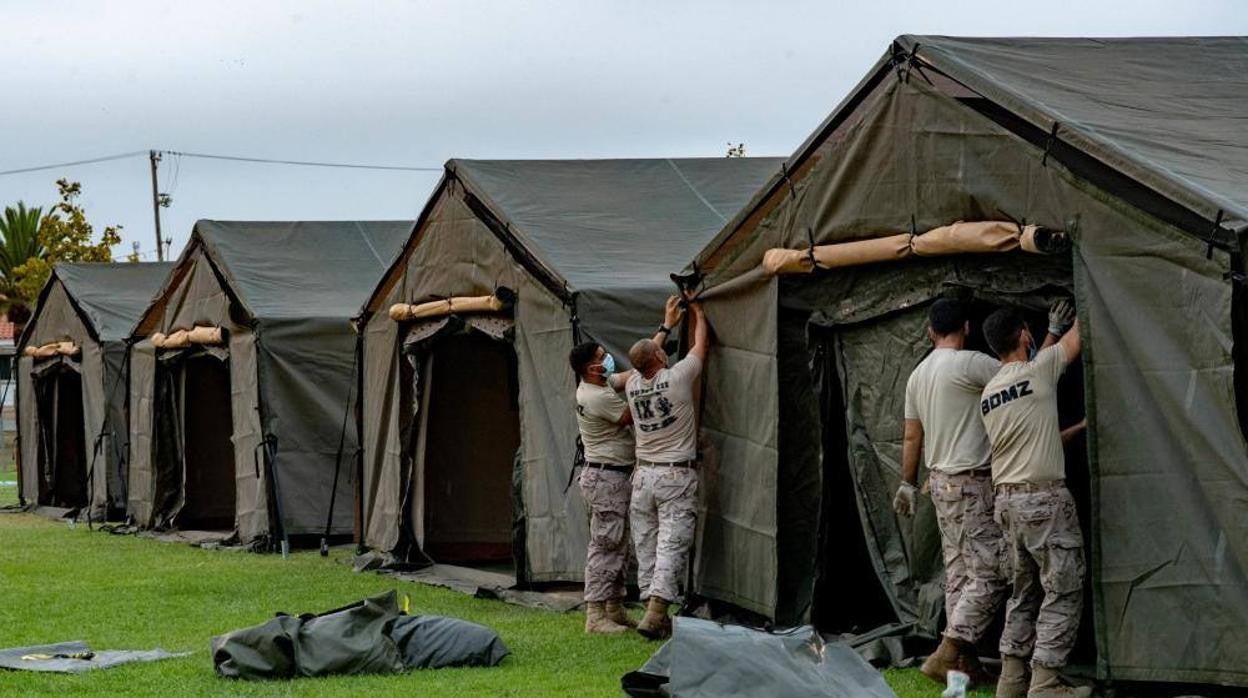 En imágenes, así es el campamento de refugiados de la base de EE.UU. en Rota