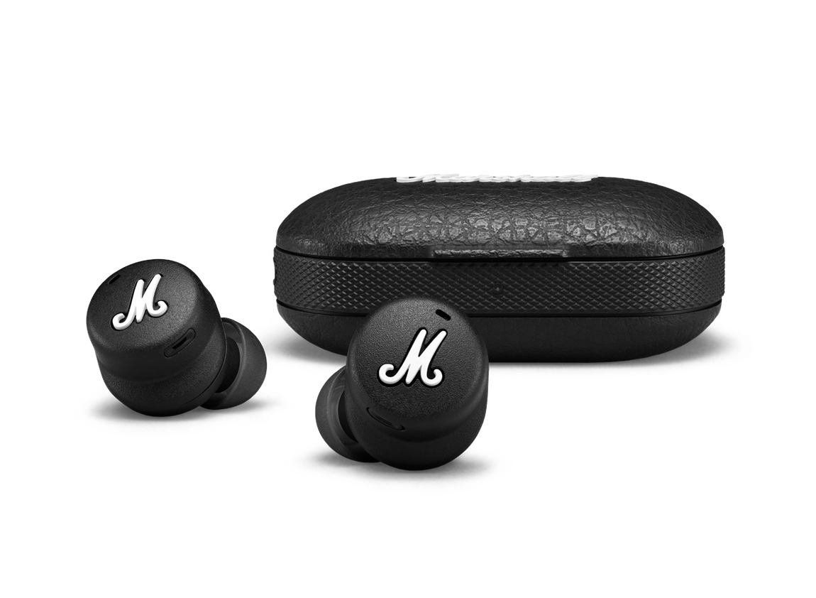 Mode II. Mode II son los nuevos auriculares inalámbricos de Marshall. Sus controladores dinámicos y personalizados ofrecen una experiencia intensa con bajos profundos, tonos medios suaves y naturales y nítidos agudos. Ofrecen 5 horas de reproducción inalámbrica con una sola carga desde su pequeño estuche. Con la batería llena, el estuche cargará los Mode II hasta cuatro veces más, lo que se traduce en un total de 25 horas de reproducción. Disponibles en distintos tamaños para ofrecer un ajuste óptimo, son sensibles al tacto y proporcionan una experiencia intuitiva y fácil de usar. Precio: 179 euros