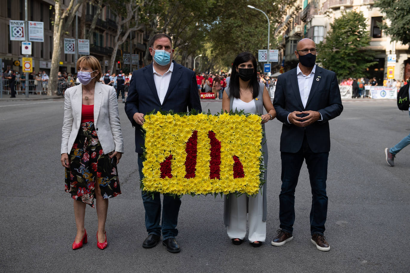 En el acto nocturno de la pasada medianoche que dio paso al 11 de septiembre, hubo gritos y pitos contra Oriol Junqueras, presidente de ERC. 