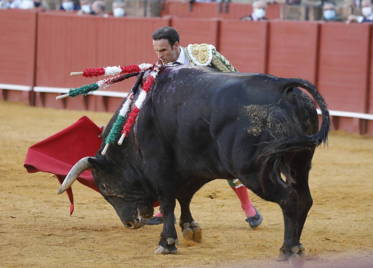 Antonio Ferrera, de  verde esperanza y oro en la Maestranza