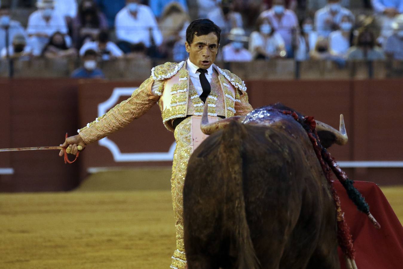 Paco Ureña, de rosa y oro en la Maestranza