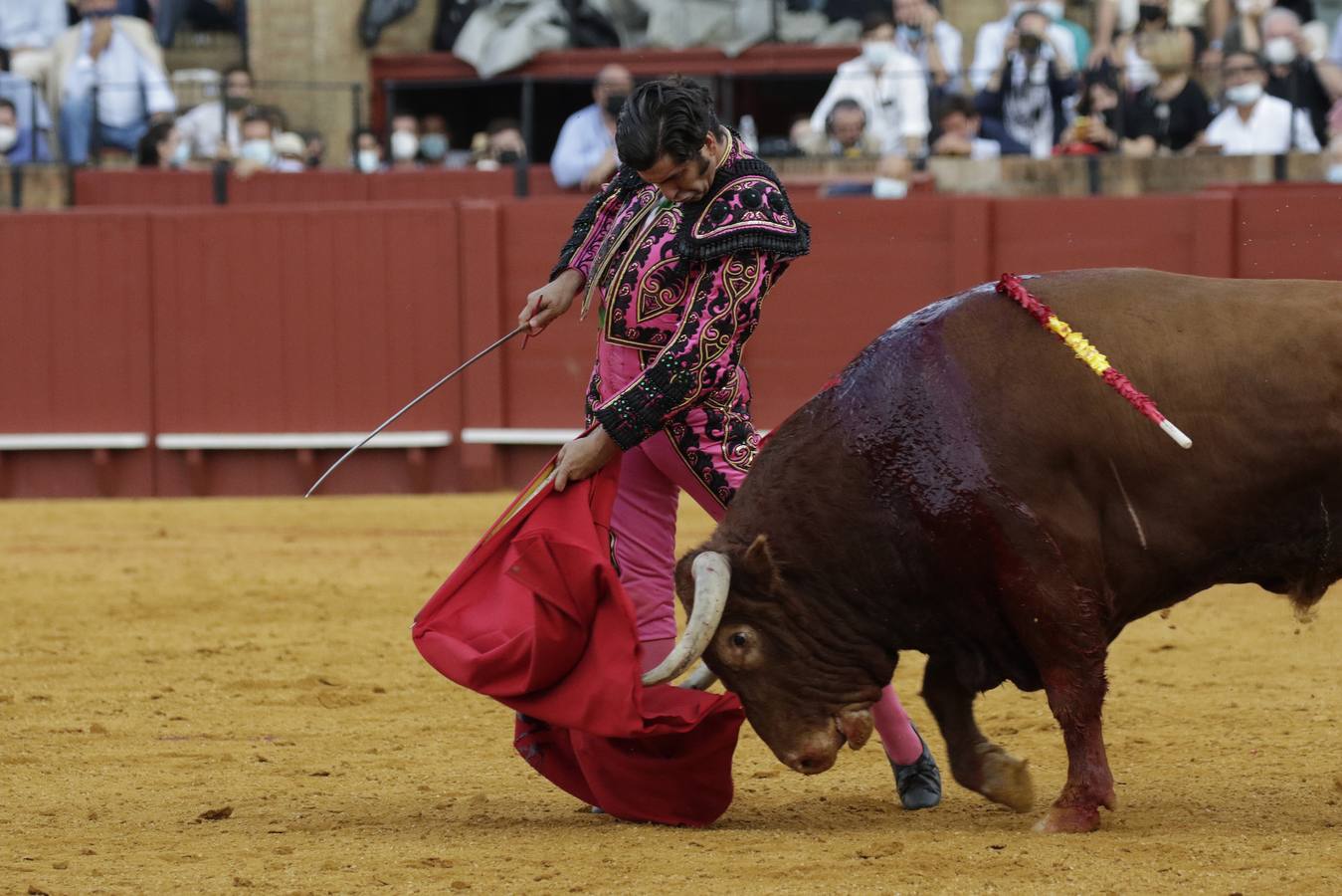 Morante de la Puebla, de rosa y azabache en la Maestranza