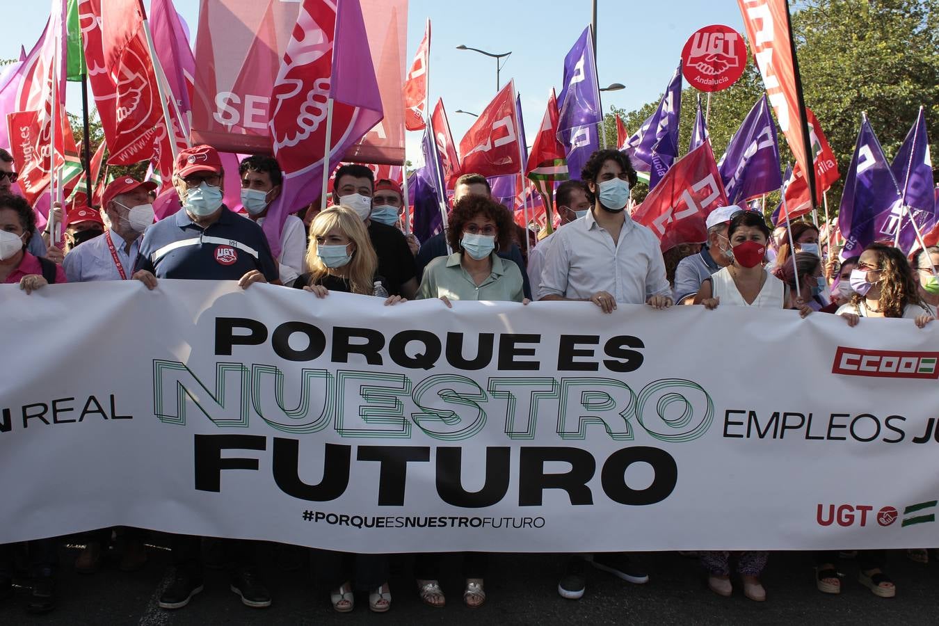 Manifestación de los sindicatos contra el Gobierno andaluz