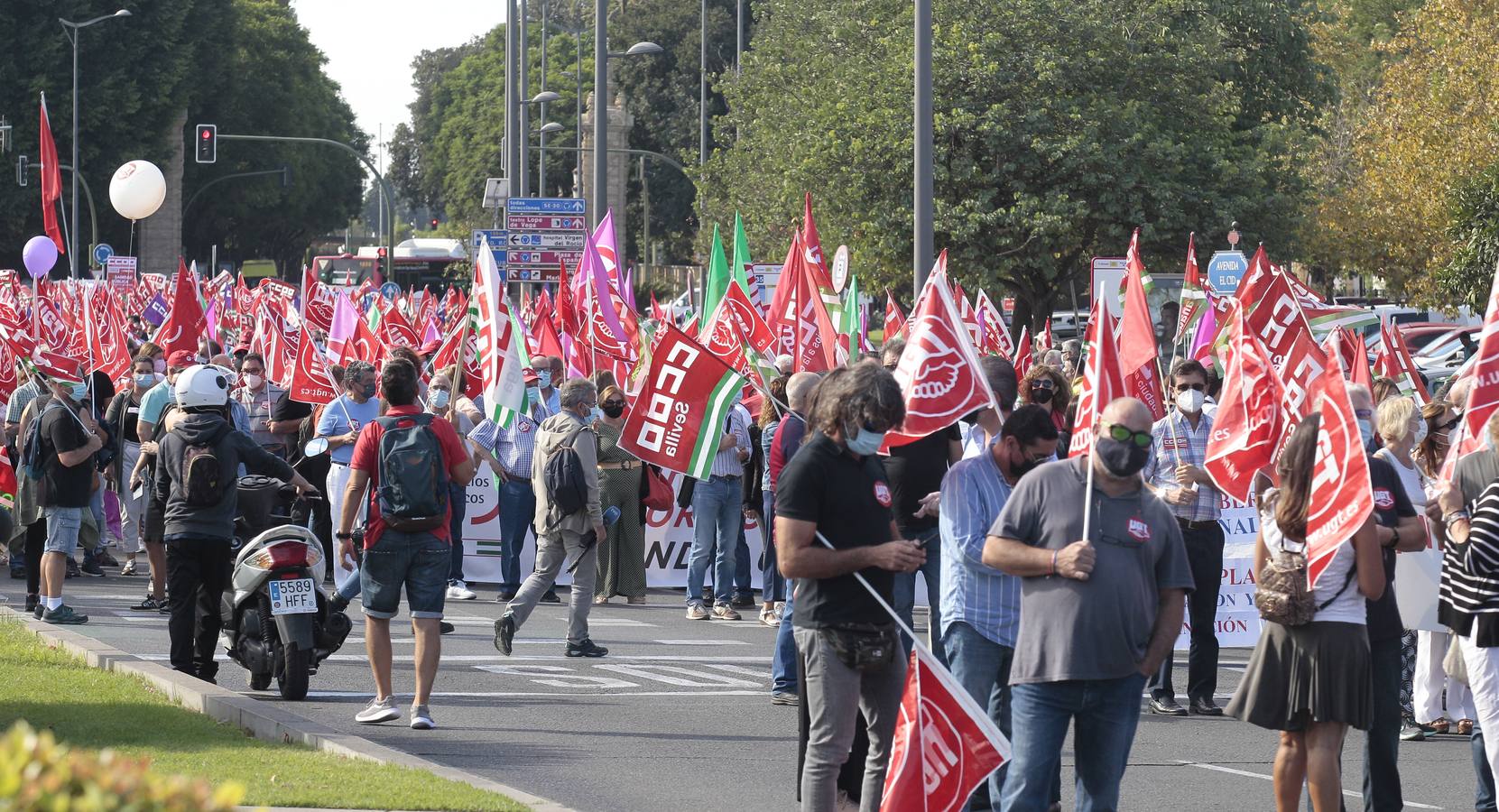 Manifestación de los sindicatos contra el Gobierno andaluz