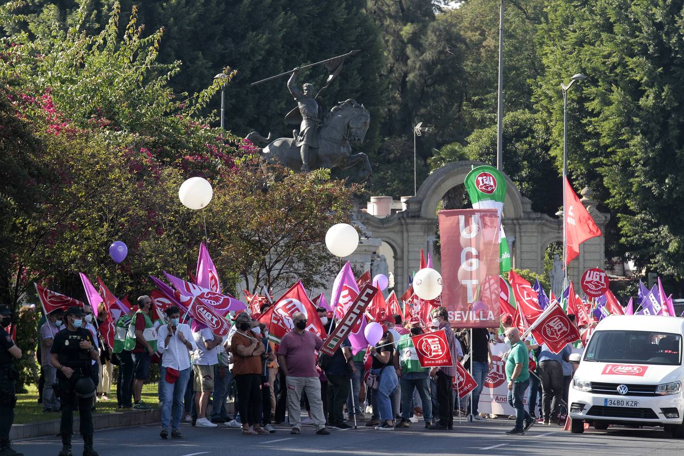 Manifestación de los sindicatos contra el Gobierno andaluz