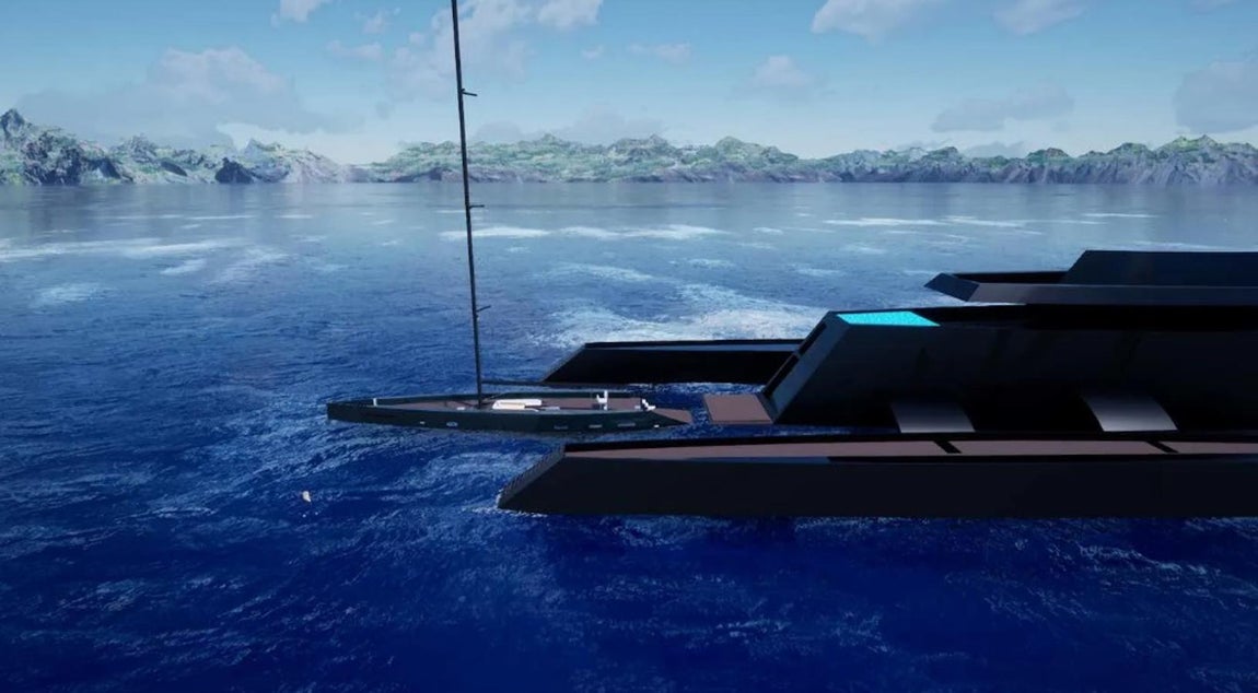 Bond Girl, el trimarán perfecto para espías. Este no es el primer proyecto innovador de ambos diseñadores, pues ya plantearon en 2020<a href="https://www.abc.es/summum/living/casas/abci-edificio-inspirado-yates-lujo-40637120477-20200501004251_galeria.html" target="_blank"> un rascacielos inspirado en las líneas de un yate para ser construido en Nueva York.</a>