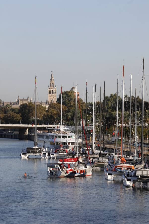 Los veleros que participarán en la travesía ya se encuentran en el Puerto de Sevilla