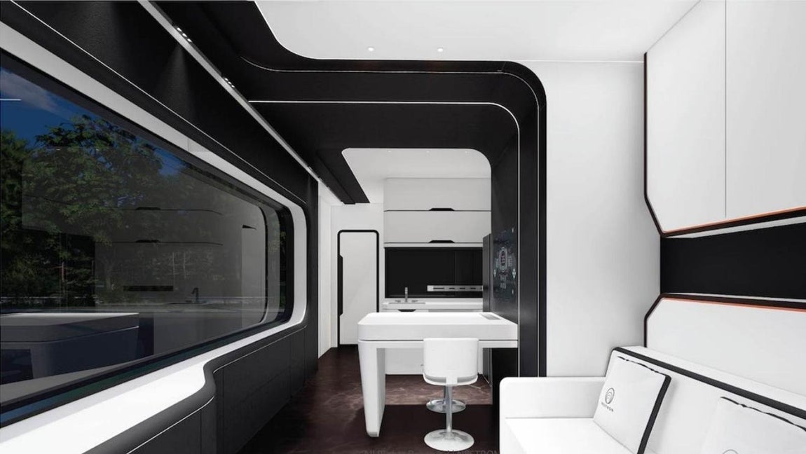 La casa prefabricada futurista de 85.000 euros. Todos los acabados están planteados para que se vea lo más lujosa posible, con un acabado acristalado bicolor y grandes ventanales que le proporcionan gran luminosidad y amplitud, además de permitir disfrutar de excelentes vistas donde se instale.