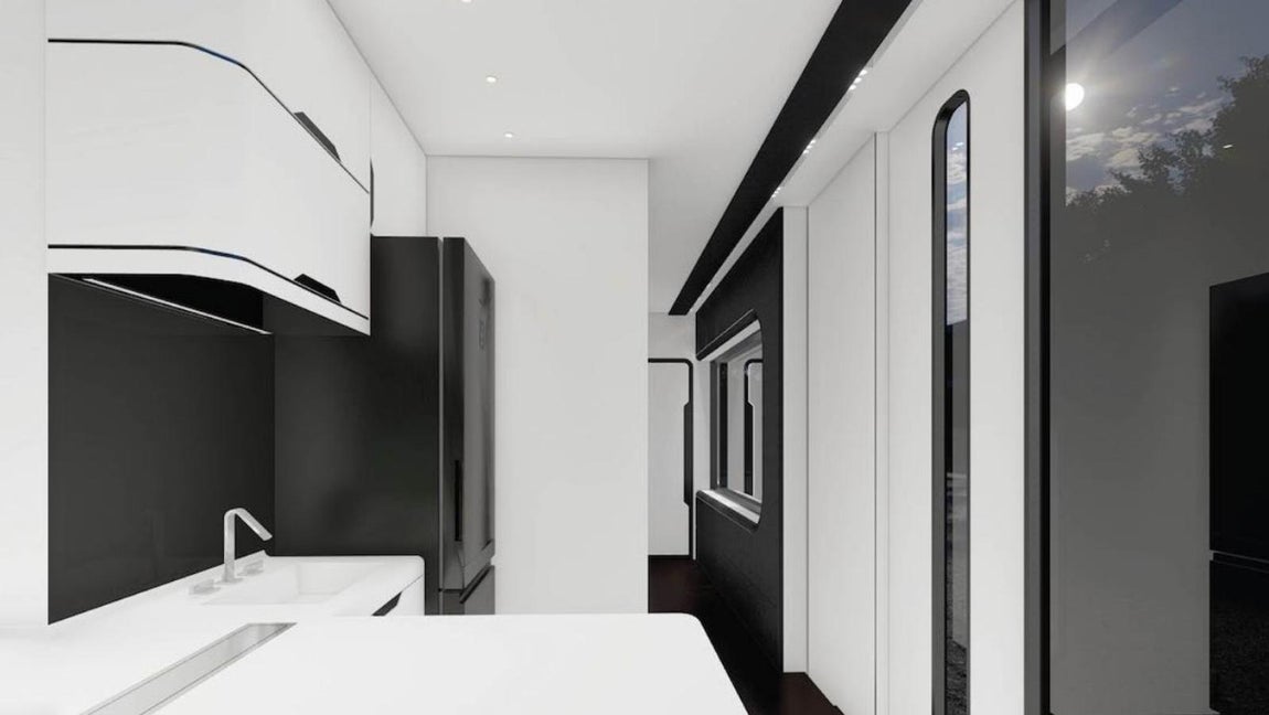 La casa prefabricada futurista de 85.000 euros. El diseño del baño también es muy funcional porque diferencia una zona húmeda y otra seca para evitar el moho y la suciedad. Bajo demanda se pueden añadir extras como toalleros calefactados, un espejo y WC inteligentes