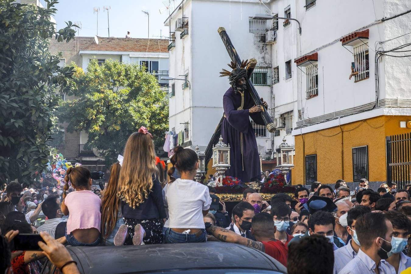 El Señor del Gran Poder durante el traslado de los Pajaritos a la Candelaria