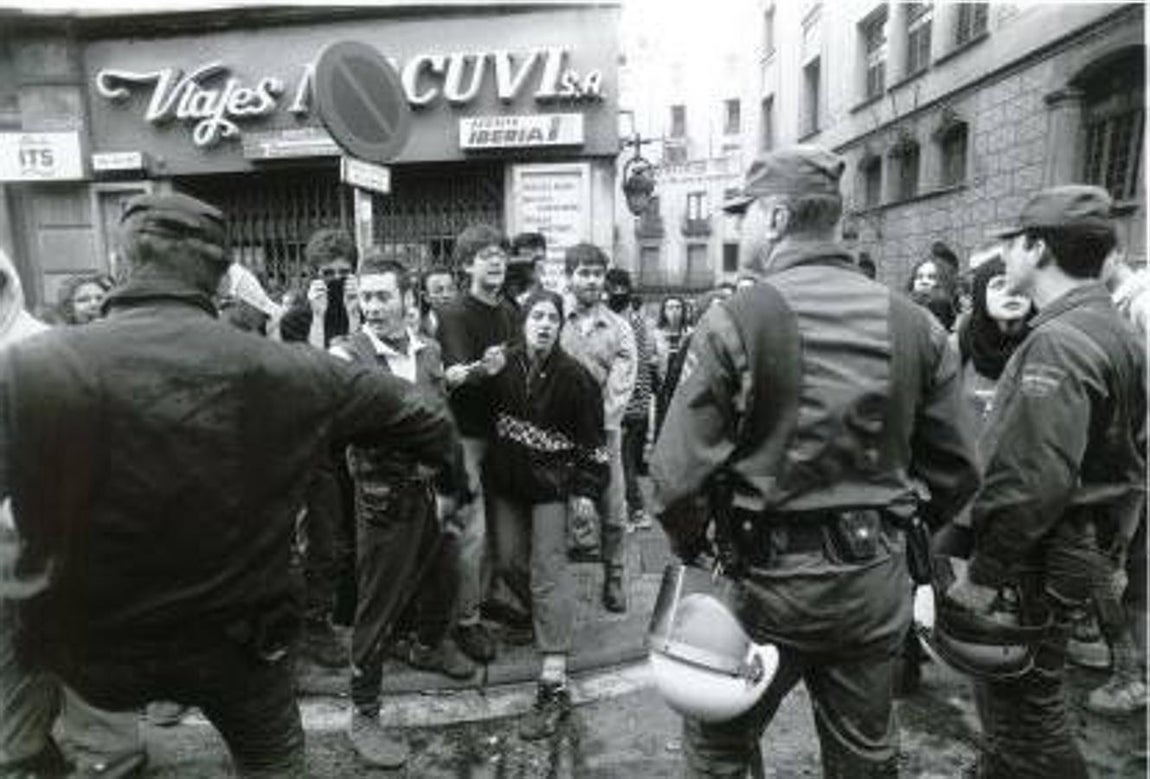 Protestas tras el desalojo. 