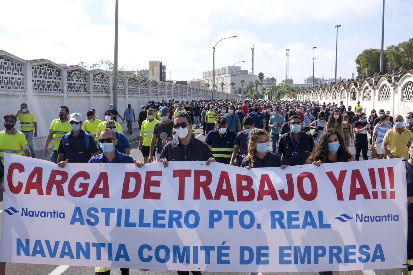 Manifestación de Navantia Puerto Real por la falta de carga de trabajo. 