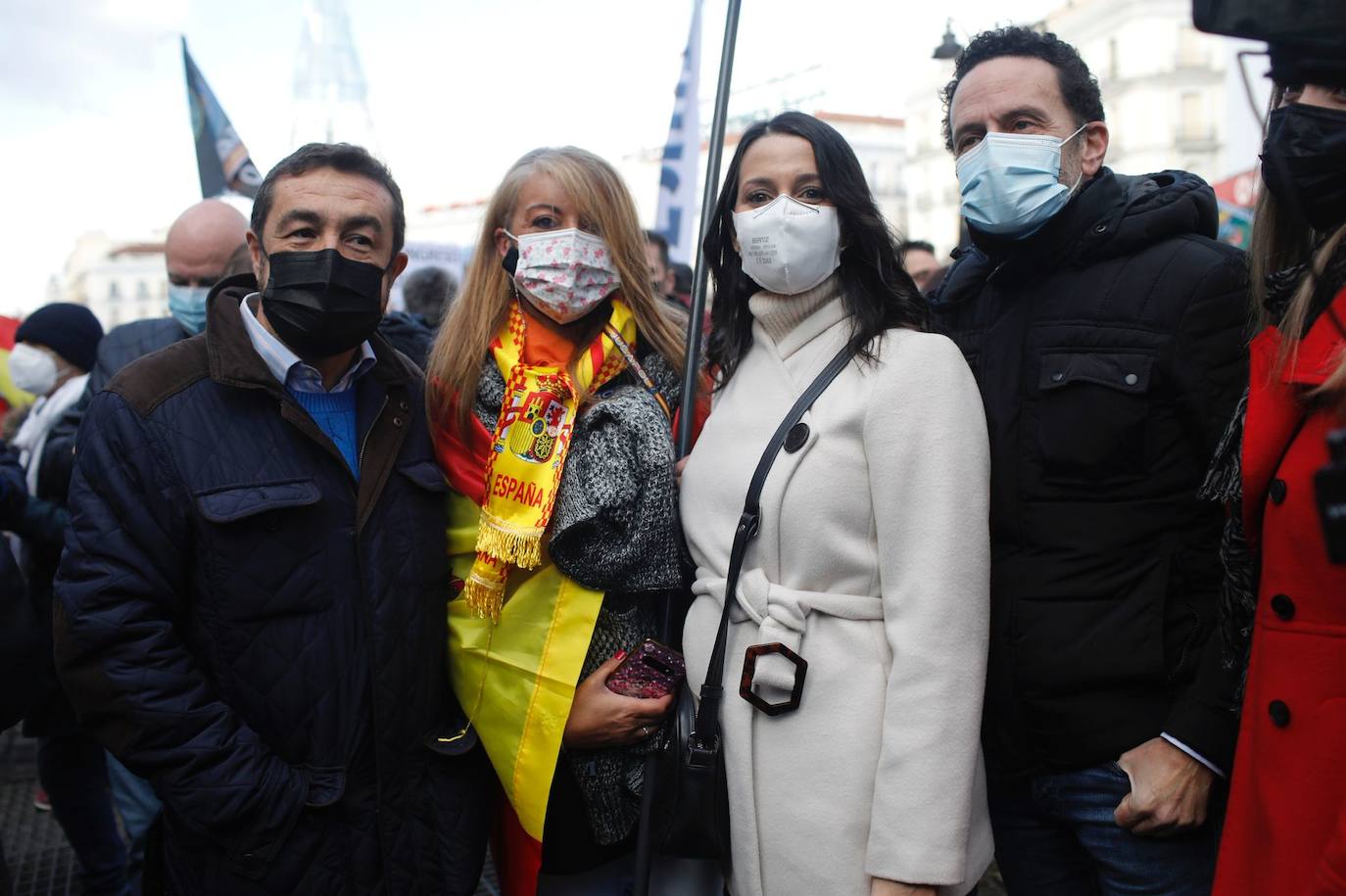 La cúpula de Ciudadanos, también presente en la marcha contra la reforma de la ley de Seguridad Ciudadana. 