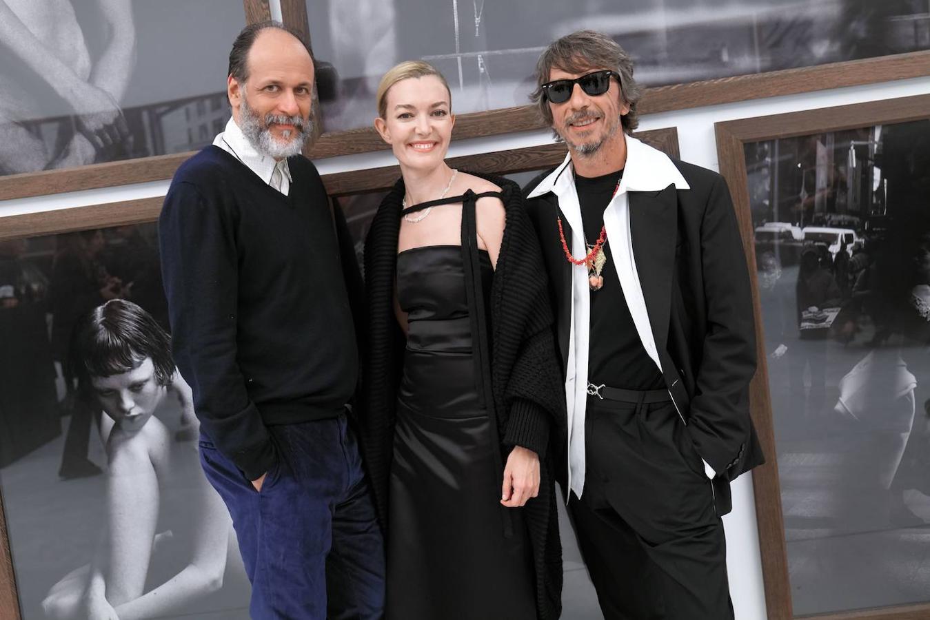 Luca Guadanino, Marta Ortega y Pieppaolo Piccioli. 