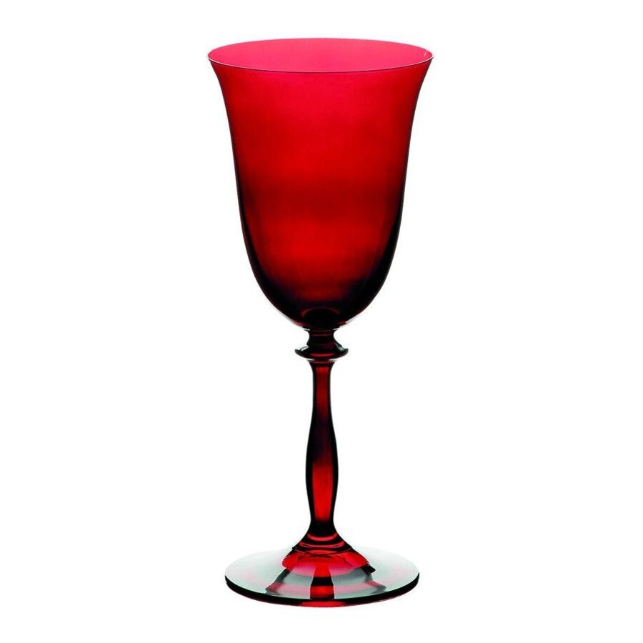 Todo al rojo. La copa de vino Ángela (4,95 € en El Corte Inglés) brillará con luz propia en la mesa, gracias a su color rojo. Disponible también en azul, hay copa de cava a juego.
