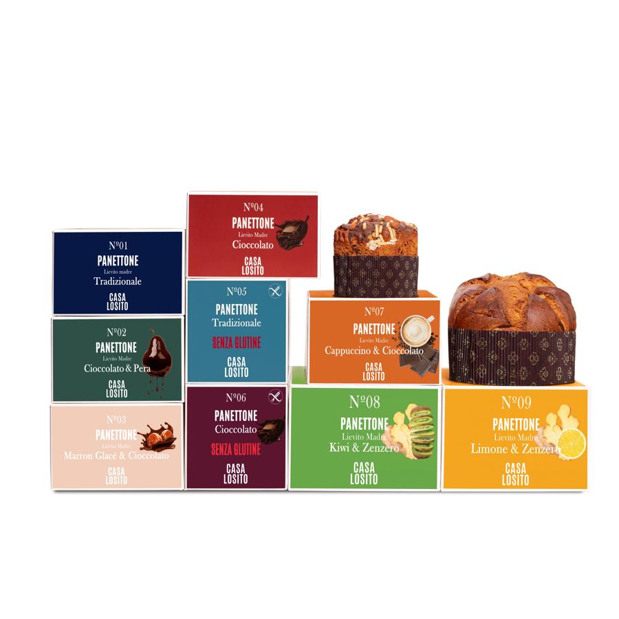 El panettone de Casa Losito. La marca italiana que aboga por la tradición en sus productos, vuelve un año más con nuevos sabores para los más atrevidos. En su constante labor por innovar y ofrecer productos diferentes sin perder la calidad, esta temporada han puesto a la venta sus nuevas referencias: Kiwi y jengibre, Limón y jengibre y Cappuccino. Además del clásico con pasas, cáscaras de naranja y cítricosconfitados, Casa Losito cuenta con otros sabores con el de peras confitadas y gotas de chocolate negro o el panettone con marrons glacés y gotas de chocolate negro o el de pepitas de chocolate. Sin duda un amplio y original catálogo entre el que elegir y sorprender en la mesa con este tradicional dulce. Precio: desde 14,50€