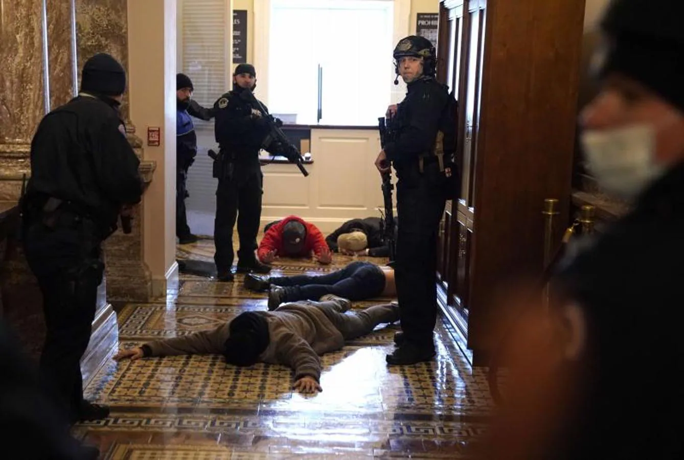 La Policía del Capitolio consiguió detener a algunos manifestantes. 