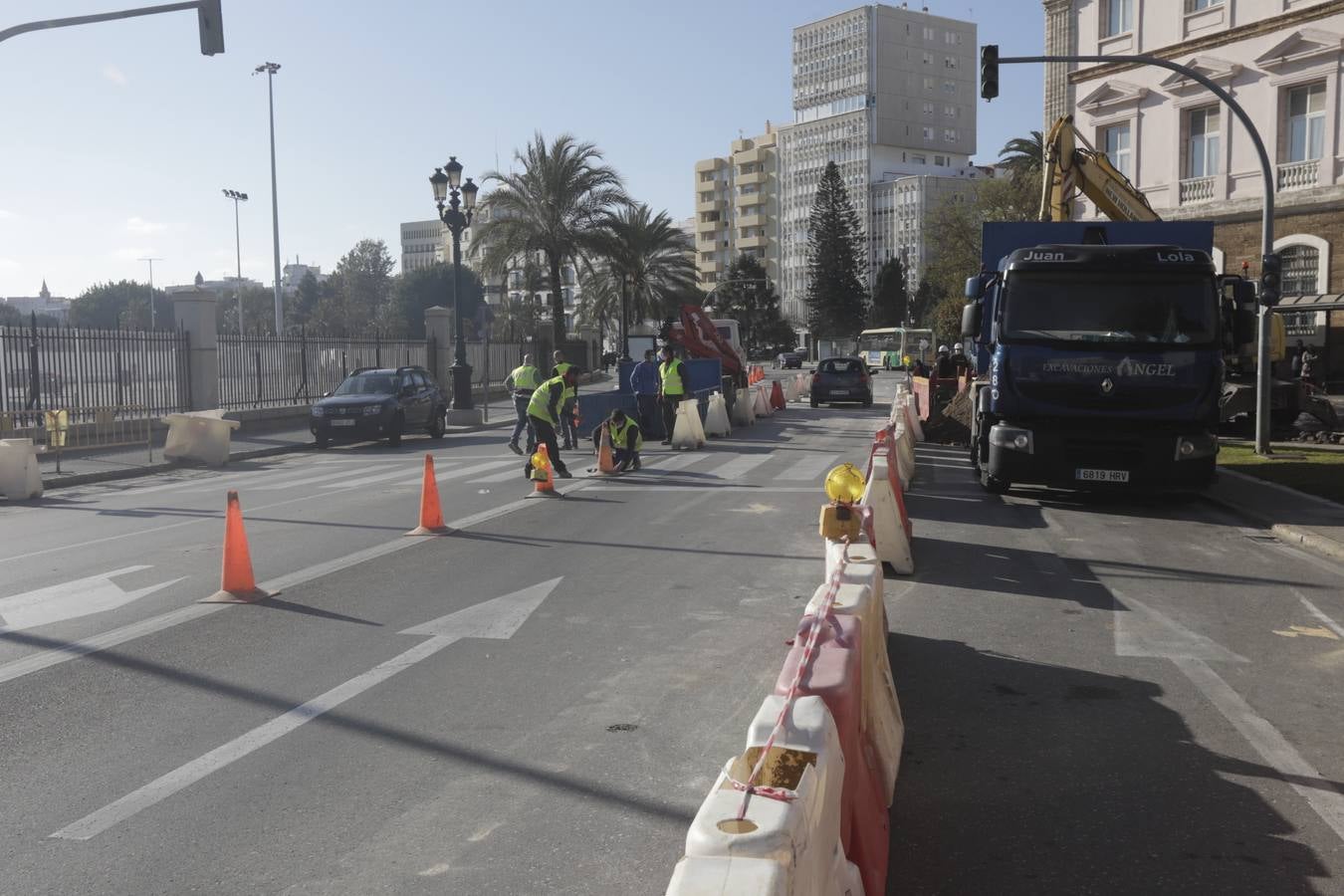 FOTOS: Obras en la Plaza de España de Cádiz