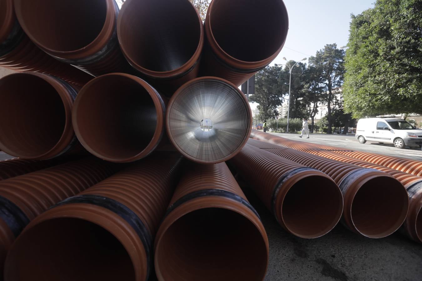 FOTOS: Obras en la Plaza de España de Cádiz