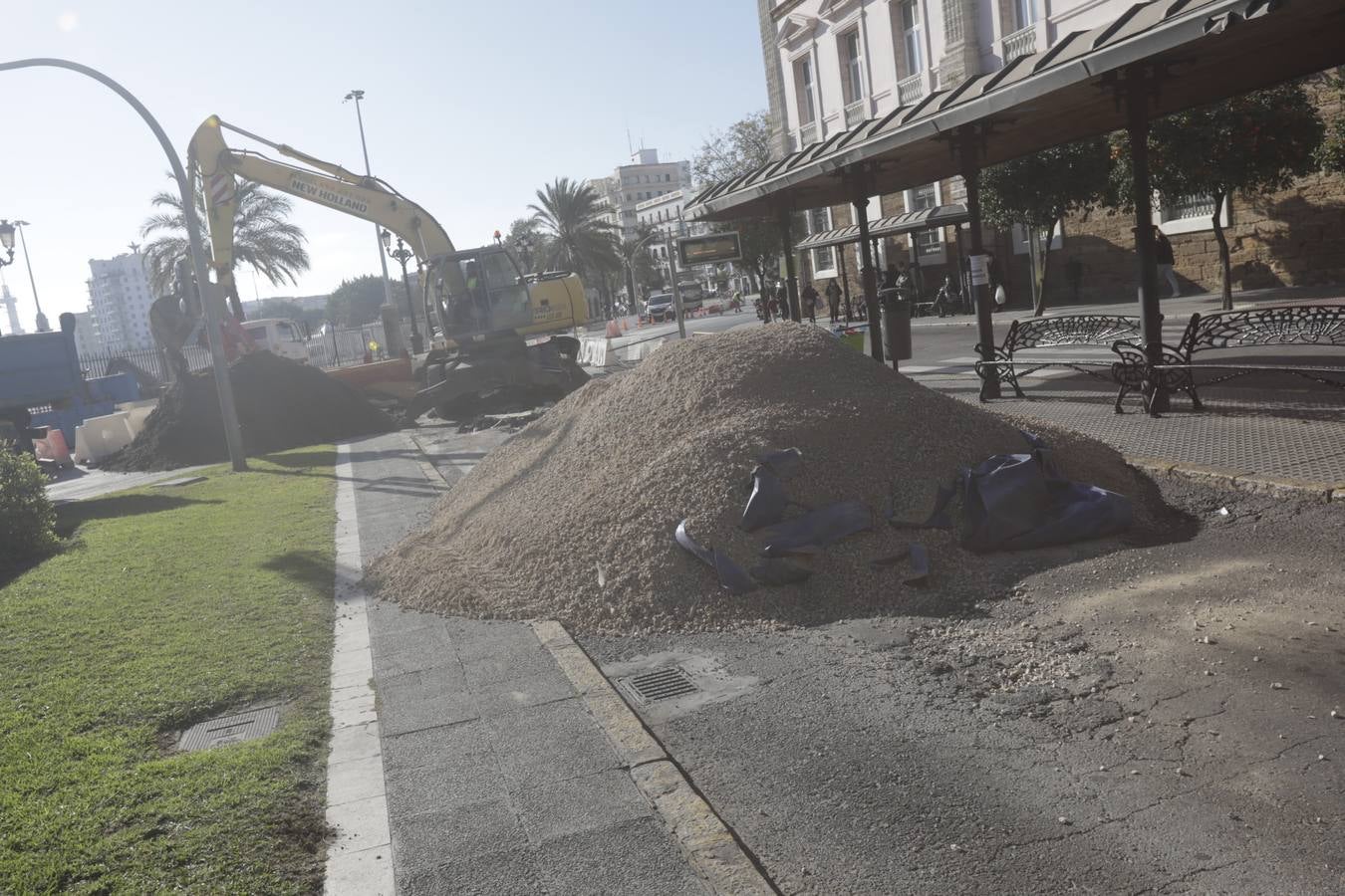 FOTOS: Obras en la Plaza de España de Cádiz