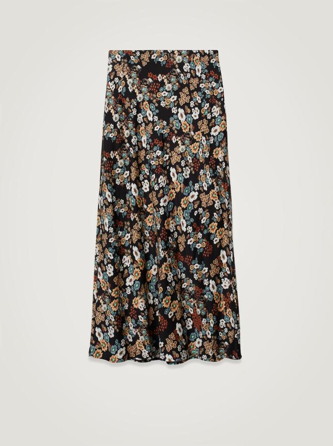 Parfois - Vestidos y faldas para llevar con botas. Falda atinada fluida con estampado de flores, de Parfois. Ideal para las más románticas. Precio: 32,99€.