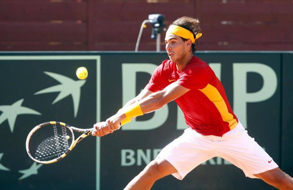 Rafa Nadal en la Copa Davis de 2011 en Córdoba, en imágenes