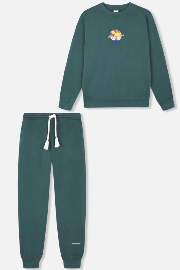 MyPeeptoes Shop. Chándal de Mypeeptoesshop verde esmeralda de tacto extra suave de la colección cápsula Raw&amp;Original. Perfecto para lucir en cualquier ocasión. Precios: la sudadera 35€ y el pantalón 30€.