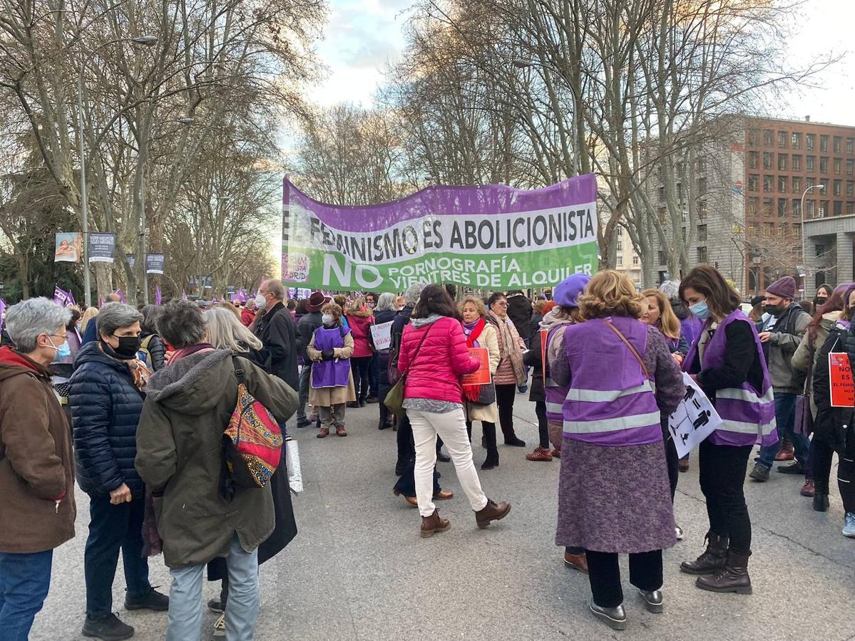 También ha habido pancartas abolicionistas en la manifestación de la Comisión 8M. 