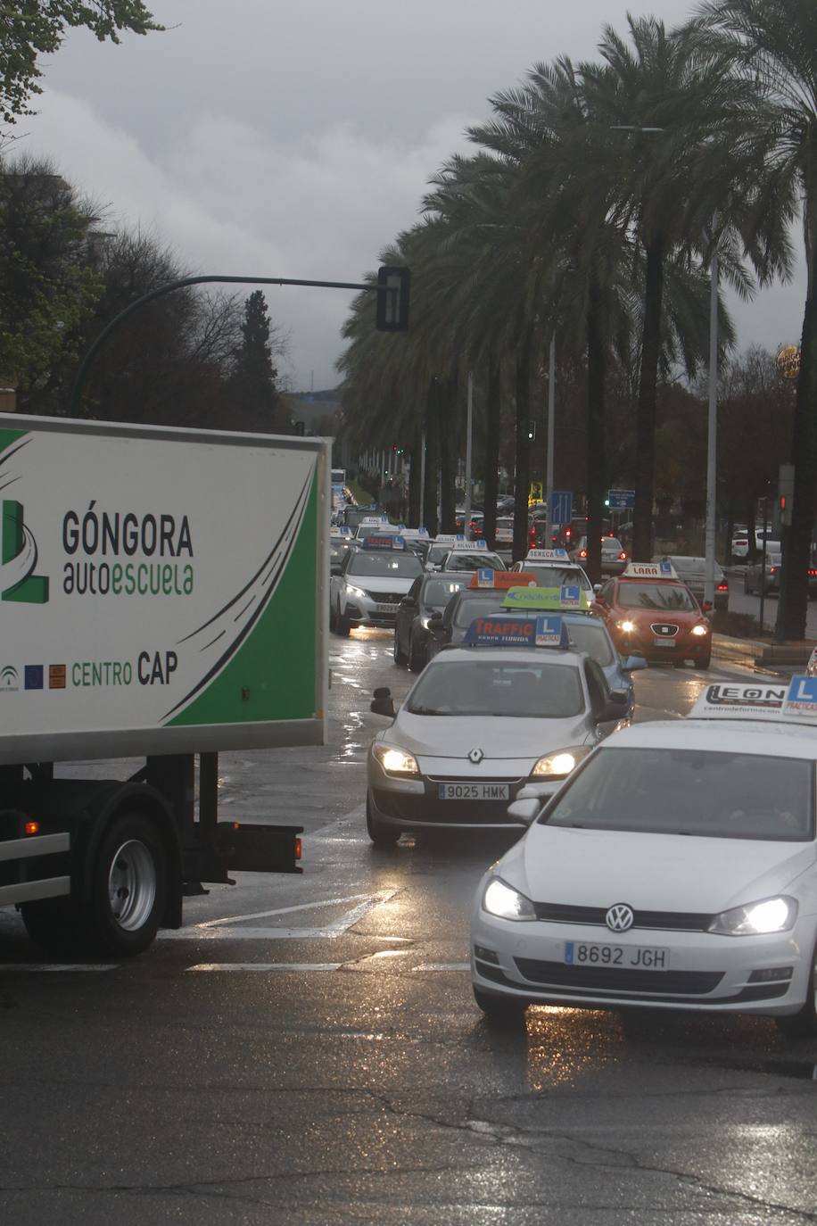 La marcha de protesta de las autoescuelas de Córdoba, en imágenes