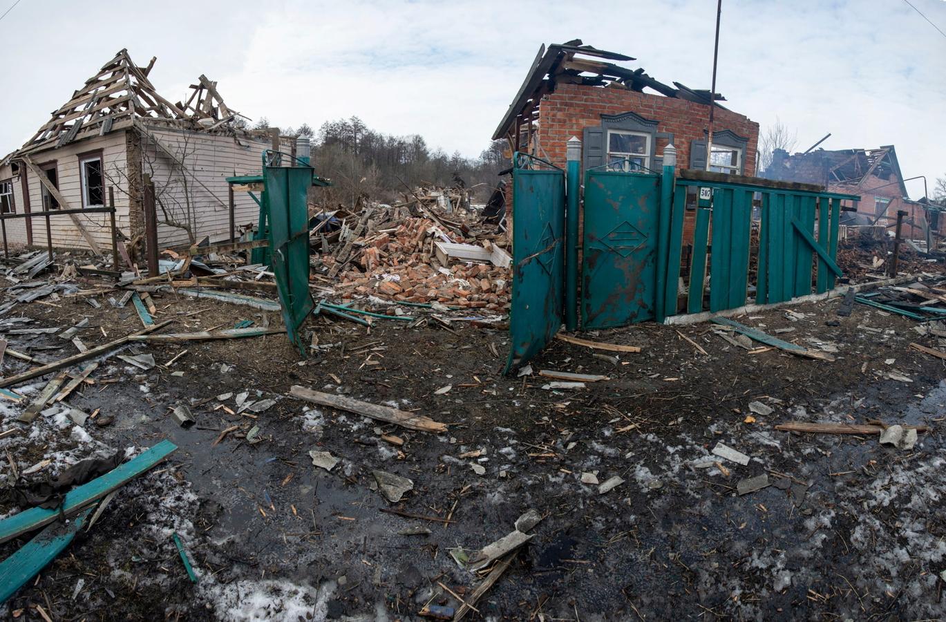 Casas destruidas en Ojtirka. 