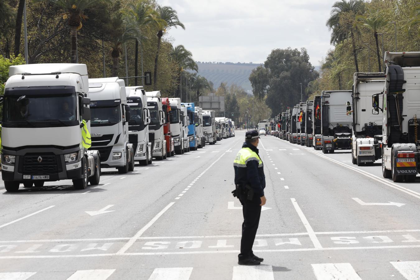 La protesta de los camioneros por el Centro de Córdoba, en imágenes