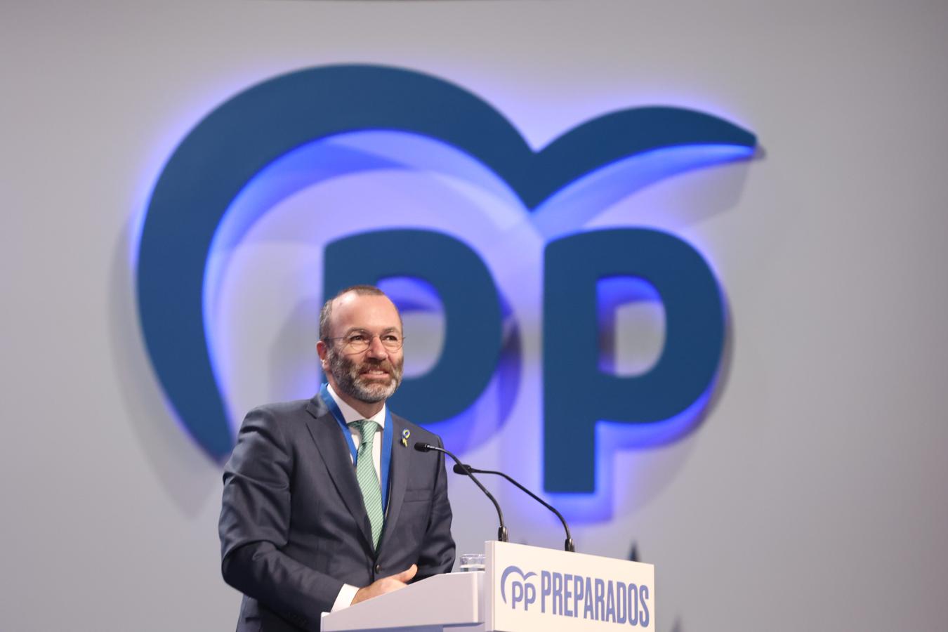 El Presidente del Grupo PPE, manfres Weber, interviene en el segundo y último día del Congreso del PP. 